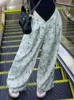 Women's Pants Tie Dyed Floor Sweeping Wide Leg Design Feeling Summer High Waist Casual Retro Drop Feel Silm