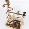 Other Bird Supplies Parrot Playstand Plays Stand Cockatiel Playground Wooden Perch Gym Ladder with Metal Feeder Plate Toy 230719