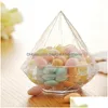 Emballage Cadeau 12 Pcs Transparent Diamant Forme Boîte De Bonbons Boîtes De Faveur Parti Récipient En Plastique Transparent Décor À La Maison Drop Delivery Jardin Festiv Dhblv