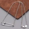 Vintage Cross Pin Necklace Personality Fashion Male and Female Couples Small Fresh Tide Collarbone Chain