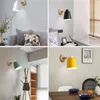 Wall Lamp 6 Color Nordic Style Indoor Lighting LED Modern Wooden Bedroom Bracket Light Household Living Room Bathroom 20#12