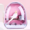 Bird Cages Bird Bact Parrot Parrot Back Bread مع Prech و Feeder Cups للببناء Cockatiel Bunny Travel Acrylic Pet Pet Bird Cage 230719