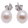 Akoya Pearl Earrings Studs 6-7mm Round White Akoya Studs 925 Sterling Silver Women Stud Earings Women Jewelry198f