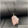 Pendant Necklaces Irregar Natural Crystal Stone Gold Sier Plated With Chain For Women Girl Decor Jewelry Drop Delivery Pendants Dhkw4