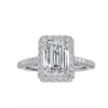 Emerald cut 2ct Diamond cz Ring 925 Sterling silver Promise Engagement Wedding Band Rings for women Gemstones Party Jewelry Gift226C