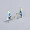 Stud Earrings 925 Sterling Silver Zirconia Luxury Original Butterfly For Women Brincos Pendientes Fine Jewelry