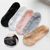 Femmes Chaussettes 3 Paires Été Filles Silicone Dentelle Bateau Invisible Coton Bas Antidérapant Confortable Doux Cheville