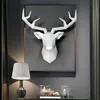 3D Deer Head Sculpture decorative Home Decoration Accessories Geometric Abstract Room Wall Decor Resin Statue229k