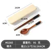 Dinnerware Sets Nature Wood Tableware Wheat Box Students Spoon Chopsticks Cutlery Set Portable Travel Kitchen Accessories