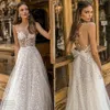 2020 Muse av Berta Wedding Dresses Illusion Sheer Tulle rygglösa brudklänningar Robes de Soiree Sexig Behamian A Line Wedding Dress249g