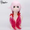 2019 Anime giapponese Guilty Crown GC Yuzuriha Inori Parrucca Cosplay Elegante donna ombra rosa viola doppio cavallo wig1193s