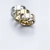 Mode Ring Love-Serie mit Seitensteinen Herrenringe Klassiker Luxusdesigner Schmuck Frauen Titanium Stahllegierung Gold-Plated2505