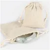 Jewelry Pouches Bags Mtifunctional Linen Storage Beaded Bracelets Pendant Necklace Earring Dstring Pouches Packaging Birthday Party Dhq8Z