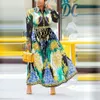プラスサイズのドレスプラスサイズのシャツドレス女性サマーエレガントブランド豪華な印刷アフリカンオフィスレディースハイウエスト秋のデザイナードレス230720