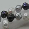 Drobna perłowa biżuteria szara czarna naturalna biała 13 mm Kasumi Pearl Naszyjnik193o