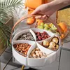 Plates Divided Serving Platter Dry Fruit Tray 5 Storage And Compartments For Parties Veggies Snack Nut