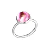 Cluster Rings 925 Sterling Silver Poetic Droplet Pink Original Charms Compatible With European Style Jewelry CKK