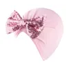 11.5*7 CM Glitter Sequins Bowknot Toddler Bohemian Indian Hat Solid Color Soft Baby Girls Caps Sweet Hair Accessories