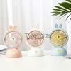 Przenośne chłodnice powietrza Mini USB elektryczny wentylator kreskówkowy Rabbit Tower Fan Handheld Desktop Duży wentylator do domu Piękny prezent studencki x0729