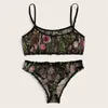 Women's Sexy Lingerie Set Floral Embroidered Sheer Mesh Bra Panty 2 Piece Nightwear Set 2020 New265U