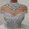 Sparkle Crystal vestidos novia 2022 Свадебное платье высокие роскошные свадебные платья без спинки