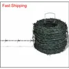 Vidaxl taggtråd 328 'Green Iron Barbwire Garden Patio Fencing Wires staket U4SX3203U