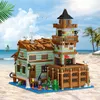 Blocks Creative Mini City Fishing Village Store Hut Building Block Idea Seaside Vacation House Decor Bricks Christmas Toys Kids Gifts R230720