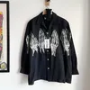 Camisas casuales para hombre Manga larga WACKO MARIA 1 Camisa Aloha de alta calidad Skull Ghost Palm Claw Printed Shirt 230720