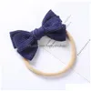 Hair Accessories Born Turban Baby Ribbon Headbands Girl Bow Solid Rabbit Ear Head Wrap Soft Children Lovely Kids Elastic Hairbands 1 Dhx31