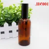 HOt Koop Amber Sprayer Flessen 30ml 50ml 100ml met Black Gold Sprayer Pomp Verstuiver voor Parfum Cosmetische Esential Oil Make Up Beauty Lfplu