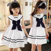 New 2023 Kids Girls Summer Cotton White Bow Princess Dress Children A-Line Casual Dress Clothes For 3 4 5 6 7 8 9 10 Years Old