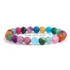 Colori di perline 8Mm Braccialetti di pietra naturale per le donne Elasticità Agata di fluorite Braccialetti di yoga Uomini Gioielli Drop Delivery Dhgarden Dhvpf