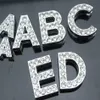 Whole 130pcs lot 18mm A-Z full rhinestones Slide letter fit for 8mm diy keychains wristband 0001266w