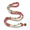 108 Mala Rhodonite Saldi Bracciale Rhodonite Nuovo design Bracciale Yoga da donna Guarigione Regalo spirituale Bracciali Y200730272O