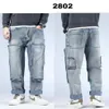 2021 Graffiti imprimer Punk Skateboard Jean poche plaquée sarouel hommes Baggy Jean Denim pantalon ample Baggy grande taille 30-46229D