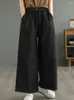 Женские джинсы модная уличная одежда лето черная свободная винтажная джинсовая джинсовая джинсовая ткань.
