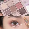 Palette de fard à paupières motif tricoté paillettes rose mat nacré miroitant pigment brillant diamant fard à paupières maquillage cosmétique coréen