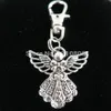 Mode hummerlås Keyring Metal Key Chain Keychain Jewelry Antique Silver Plated Guardian Angel 23 mm Pendant Holiday Gift280x