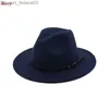 Ball Caps Męskie/Kobiet Vintage szeroko rozbijający kościelny kapelusz kościelny Felt Jazz Hat Denim Party Hat Z230720