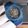 Relógio masculino automático movimento mecânico relógios 42mm safira negócios relógios de pulso montre de luxo presentes para homem azul