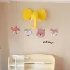 Doll House Accessories Funny Kids Room Decoration 3D Animal Heads Wall Hanging Artwork Decor For Baby Girs Nursery Cartoon Soft Install 230719
