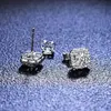 Stud QUKE Real Square Earrings 05ct 1ct D Color VVS1 Pure 925 Sterling Silver Womens Wedding Exquisite Jewelry EA014 230719