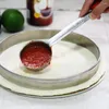 Cucchiai Cucchiaio da salsa in acciaio inossidabile con manico lungo in gomma Mestolo per diffusione anti-pizza Misurino Stoviglie da cucina da cucina