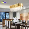 Lampes suspendues FUMAT Creative Ovale Or Bronze Cristal K9 Acier Inoxydable LED Éclairage Lustres Lumières Accrocher De Haute Qualité Pour Foyer