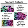 Mens Casual Shirts Rainbow Leopard Loose Shirt Men Beach Cheetah Neon Print Hawaiian Graphic Short Sleeve Estetic Overized Bluses 230720