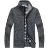 Hommes chandails 2023 automne hiver pull manteau fausse fourrure laine vestes hommes fermeture éclair tricoté épais chaud tricots décontractés Cardigan