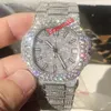 CZ-Diamanten-Uhr für Herren, Iced Out-Uhren, Automatik-Automatikaufzug, Eta-Uhrwerk, Luxusuhr, Saphirglas-Armbanduhren mit Box und P2790