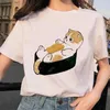 Été nouveau T-shirt à manches courtes haut femme fête des mères Collection Puk dessin animé chat imprimé à manches courtes