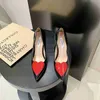 Sandalias de tacón alto para mujer, zapatos de tacón con oído rojo, novedad de 2023, zapatos individuales delgados versátiles de corte superficial para uso diario ZL L230720