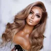 Inch Long Highlight Ombre Ash Blonde Gray Body Wave 13x4 Lace Front Wig For Black Women European Remy Human Hair Soft Jewish